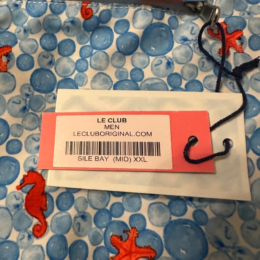 Le Club Sile Bay Blue and Red Patterned Men's Swim Trunks - NWT - Size XXL